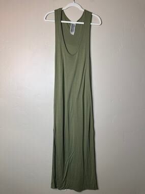 Free People Racerback Olive Green Lightweight Summer Maxi Dress LARGE
